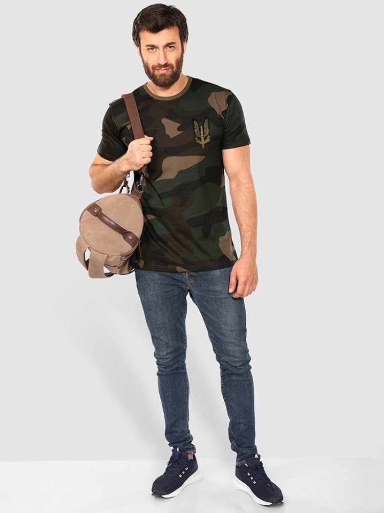 Camo Balidaan Badge Half Sleeve T-shirt for Men