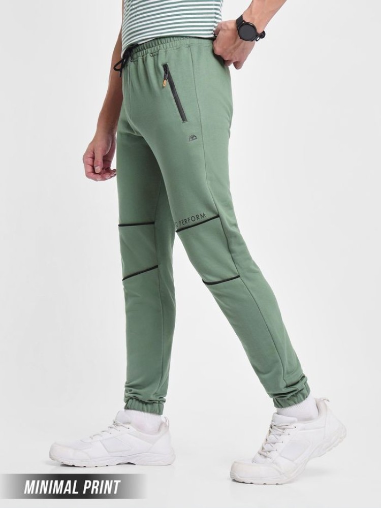 Solid Light Green Knitted Men Jogger