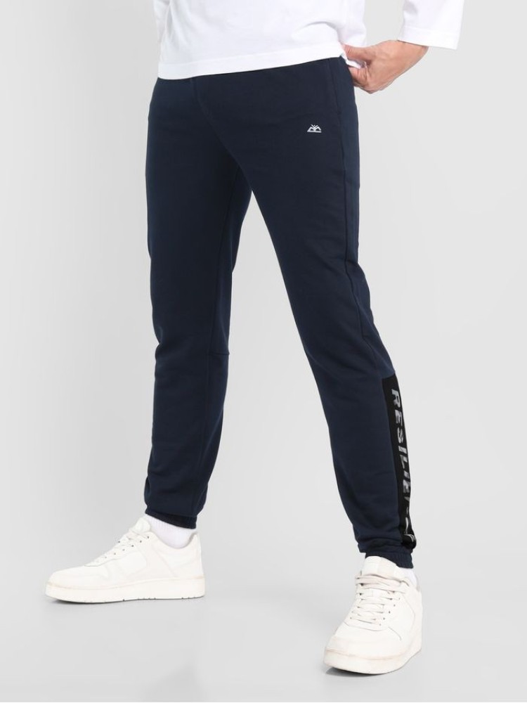 Bold Blue Panelled Knitted Men Jogger