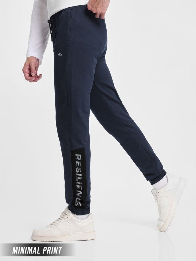 Bold Blue Panelled Knitted Men Jogger