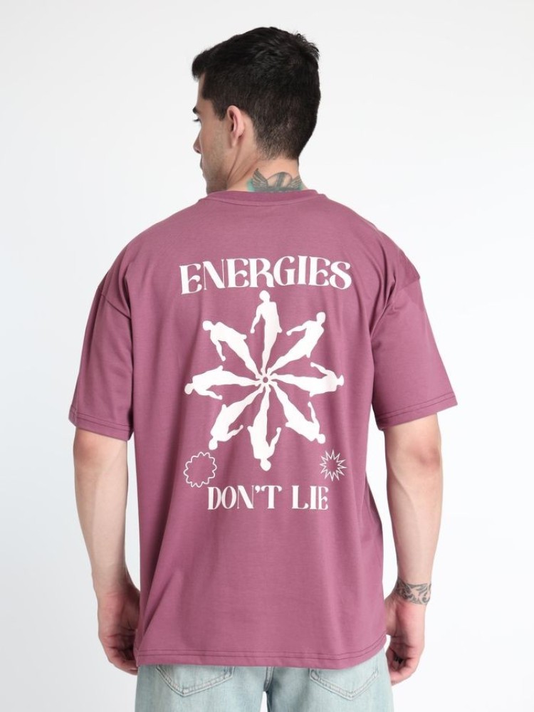 Energies Dont Lie Printed Oversized T-shirt for Men