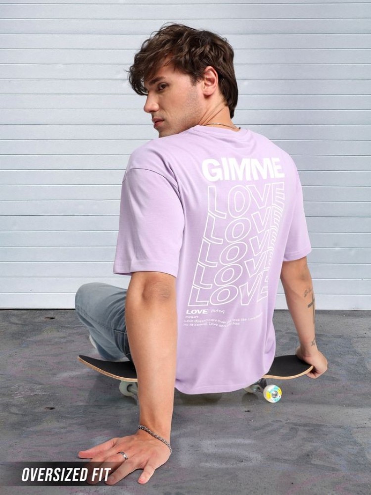 Gimme Love Printed Oversized T-shirt for Men