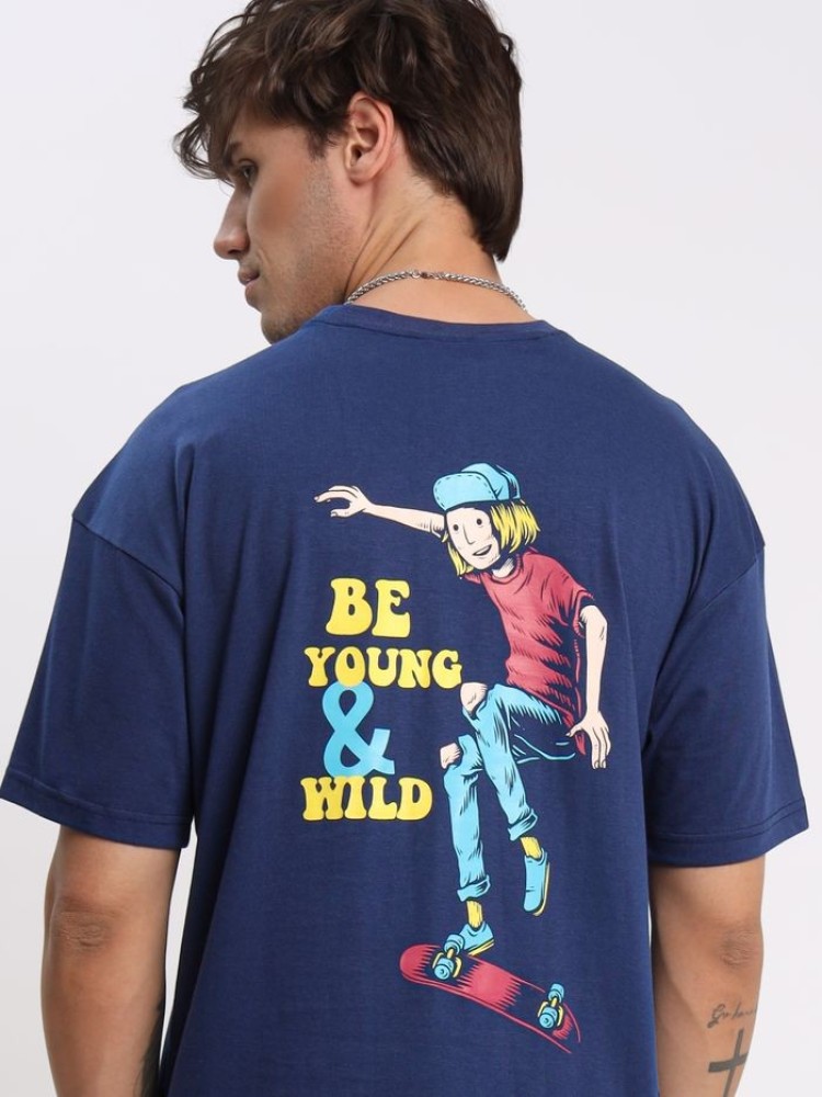 Young And Wild Printed Oversized T-shirt for Men