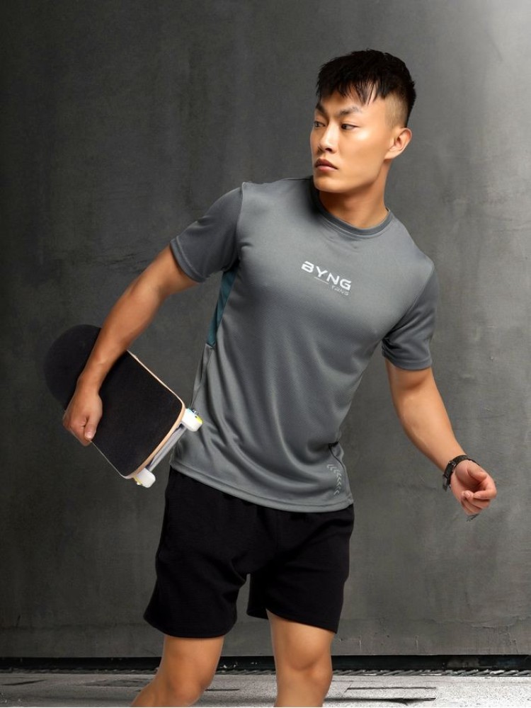 Smoke Grey Men Active T-shirt