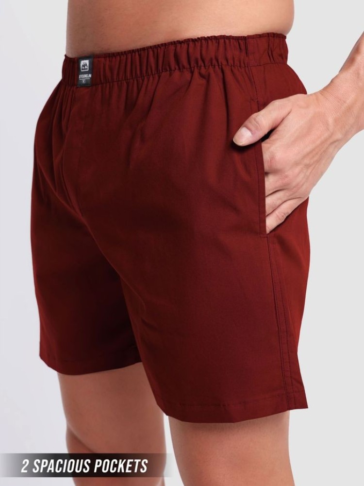 Plain Burgundy Mens Boxer