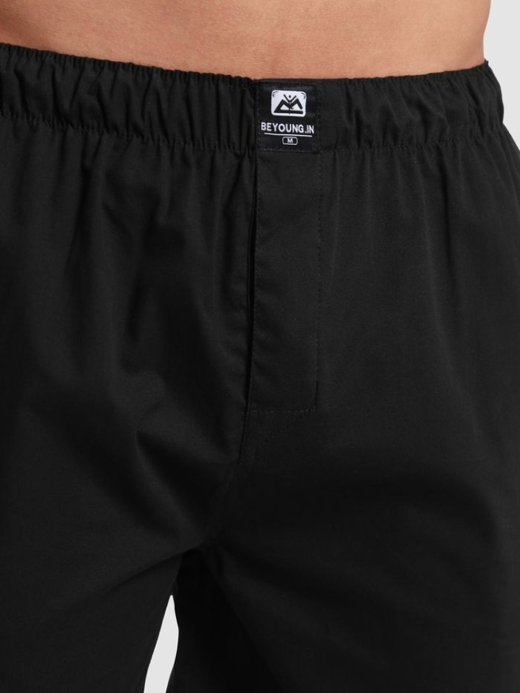 Plain Black Mens Boxers