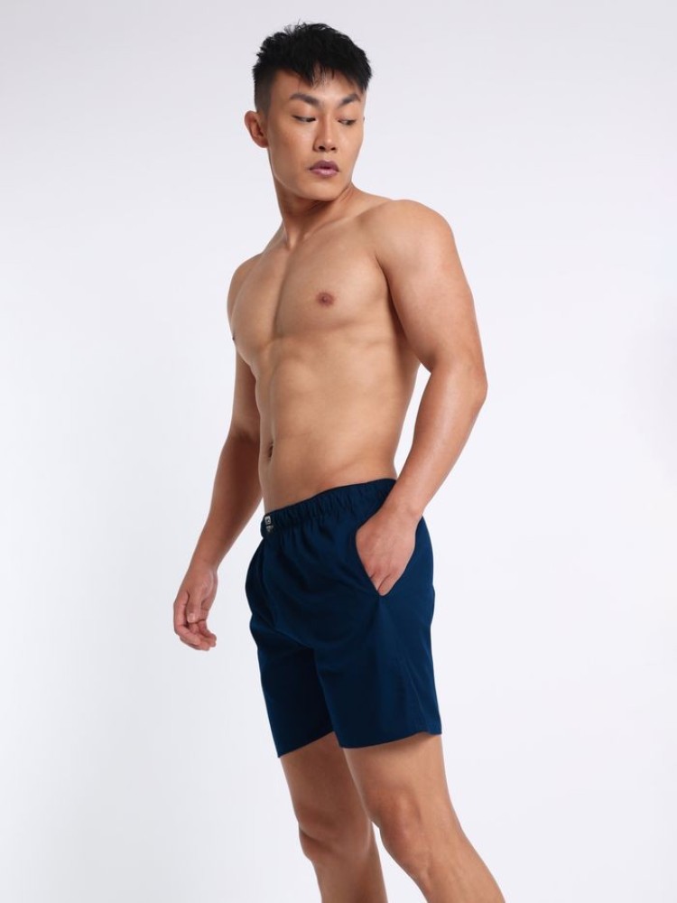 Plain Navy Blue Mens Boxer