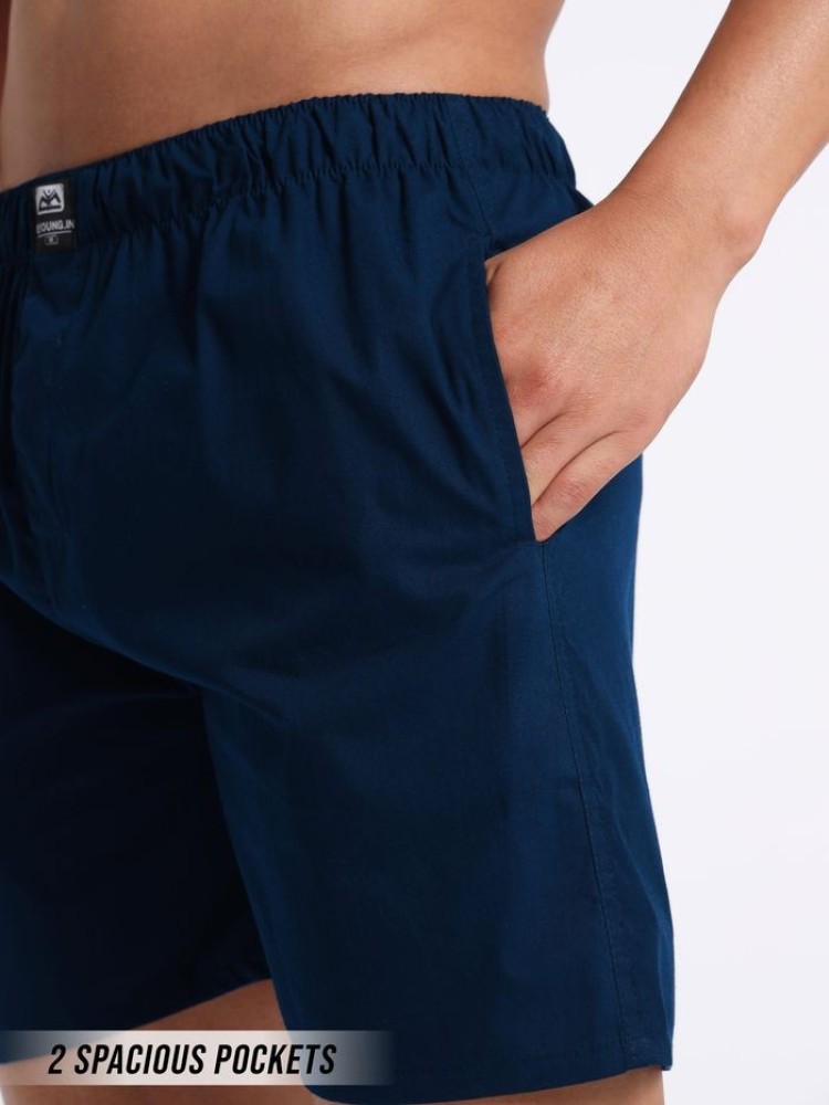 Plain Navy Blue Mens Boxer