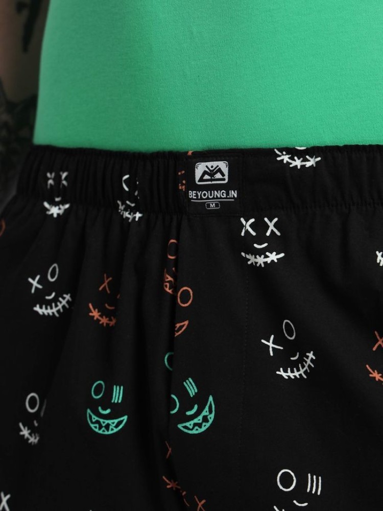 Scribble Smiley Printed Mens Boxers