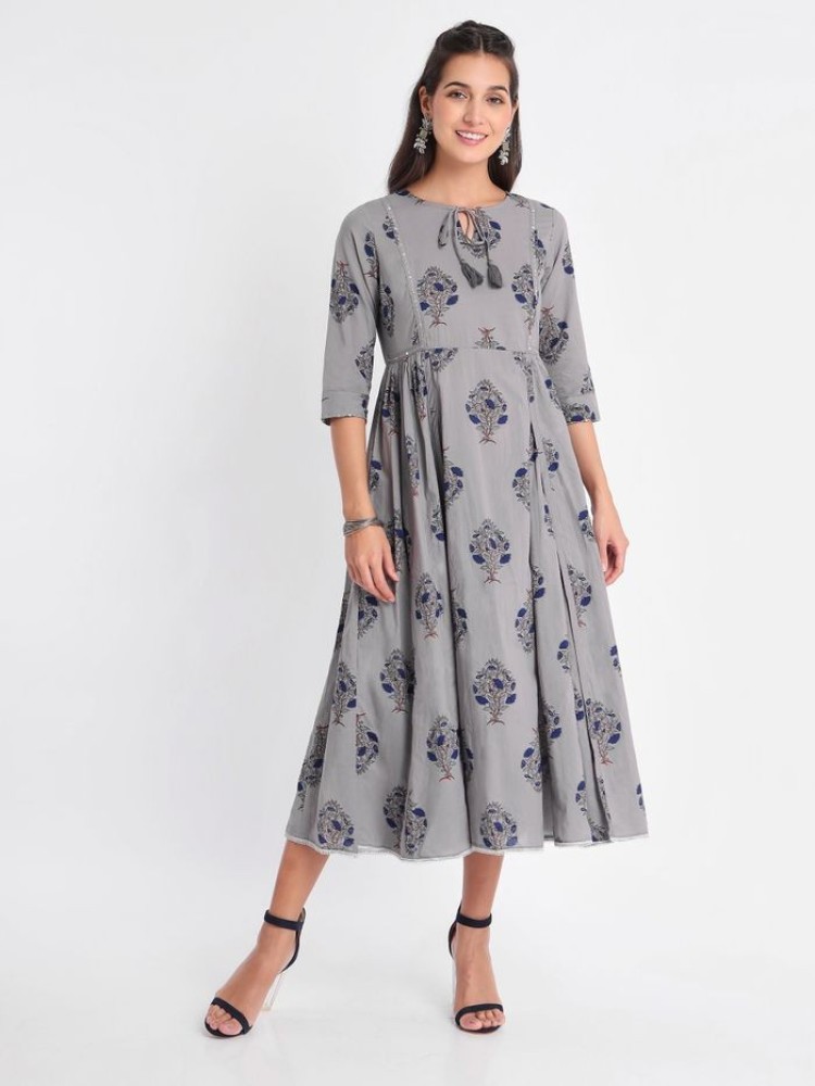 Block Printed Anarkali Kurti