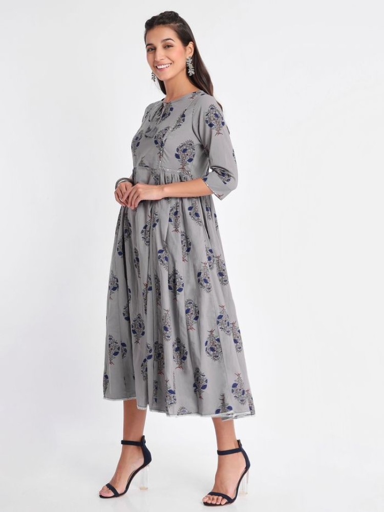 Block Printed Anarkali Kurti