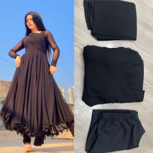 NEW BLACK 8 METER FULLY FLARE ANARKALI