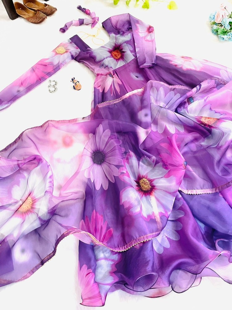 NEW PURPLE TABBY OREGANZA PRINTED GOWN