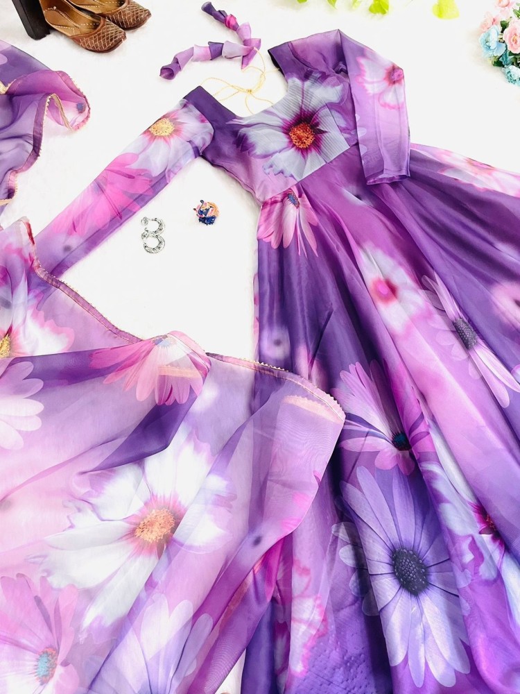 NEW PURPLE TABBY OREGANZA PRINTED GOWN