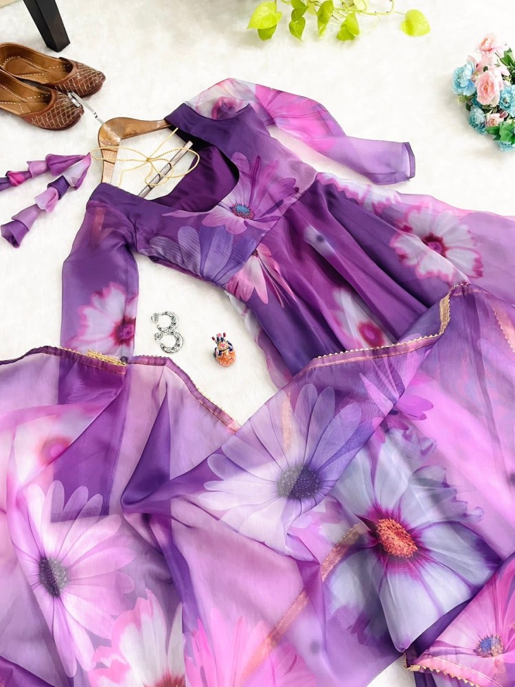 NEW PURPLE TABBY OREGANZA PRINTED GOWN