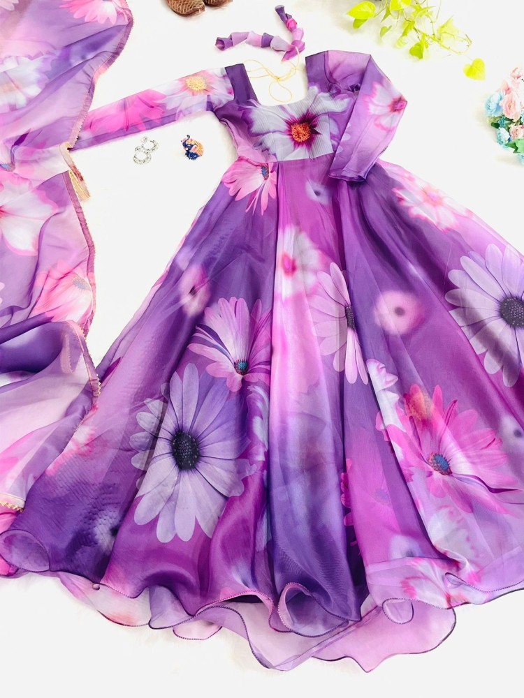 NEW PURPLE TABBY OREGANZA PRINTED GOWN