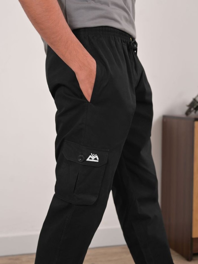 Jet Black Cargo Men Jogger Pants