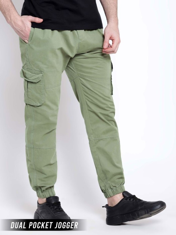 Pale Olive Dual Pocket Cargo Joggers