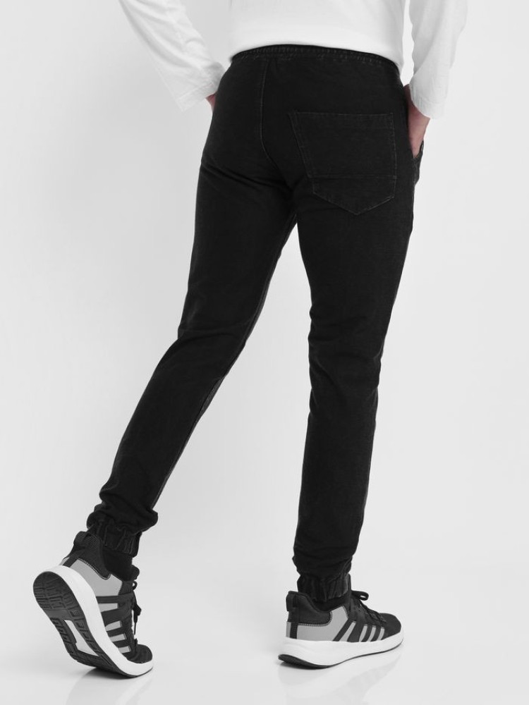 Black Denim Joggers