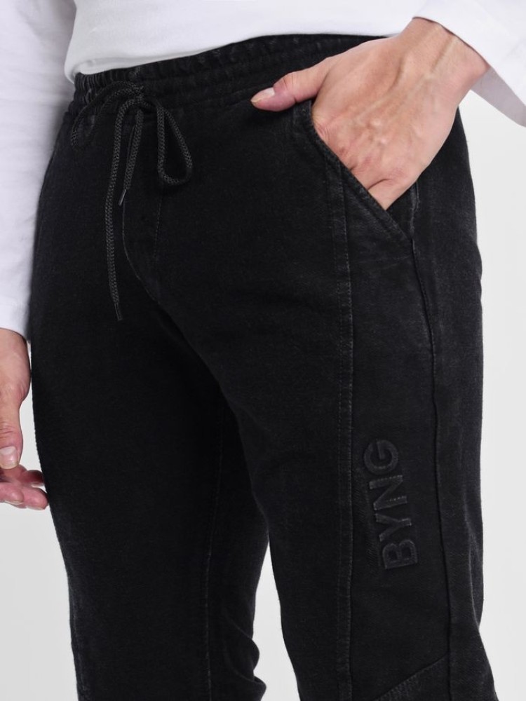 Black Denim Joggers