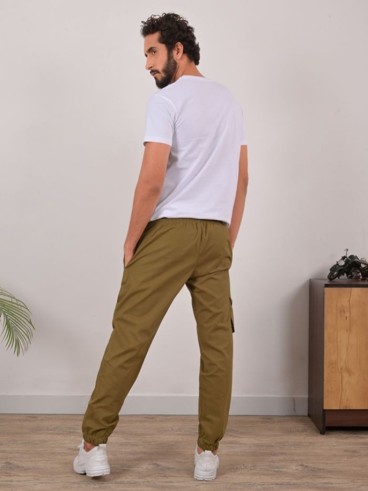 Khaki Brown Cargo Men Jogger Pants