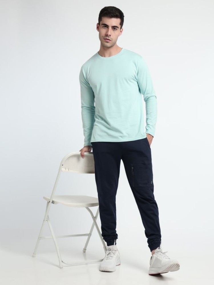 Navy Blue Patch Pocket Knitted Men Jogger