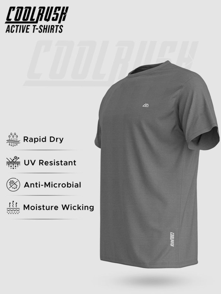 Cool Rush: Dusky Grey Men Active T-shirt