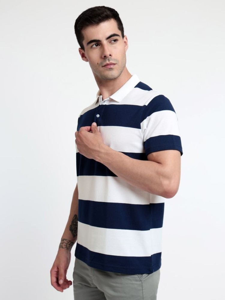 Blue White Dual Color Polo T-shirt