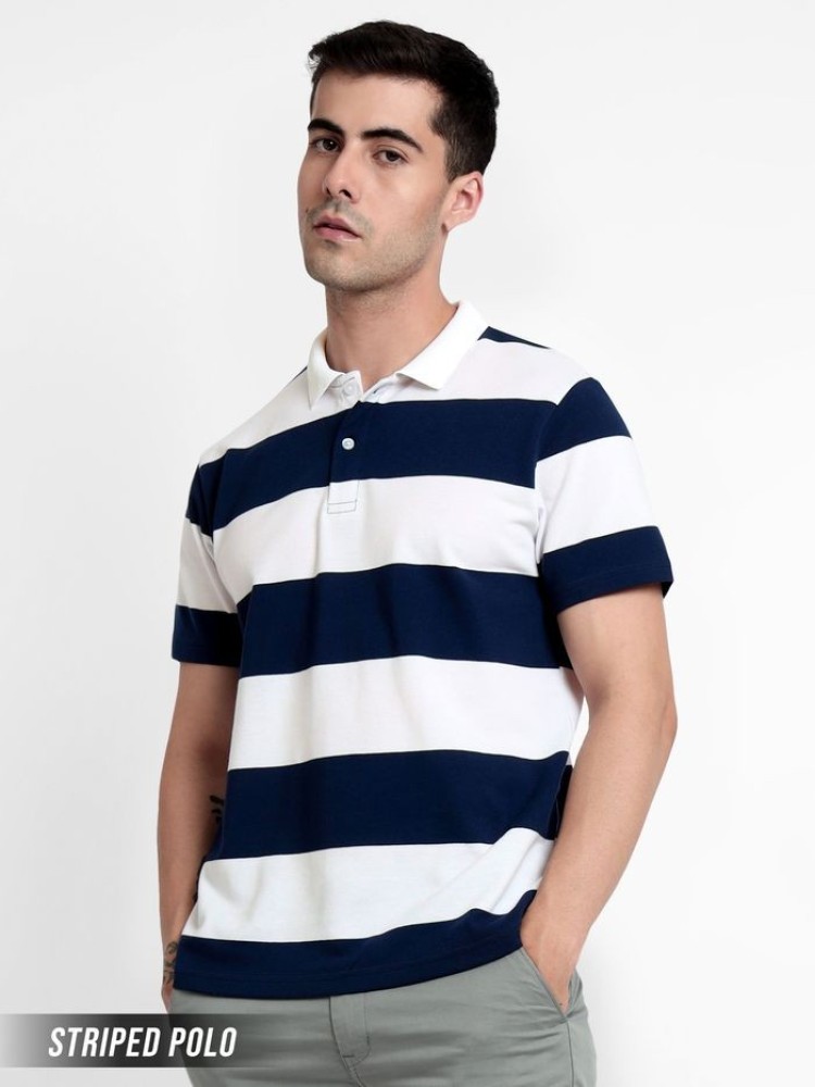 Blue White Dual Color Polo T-shirt