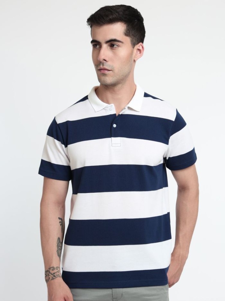 Blue White Dual Color Polo T-shirt