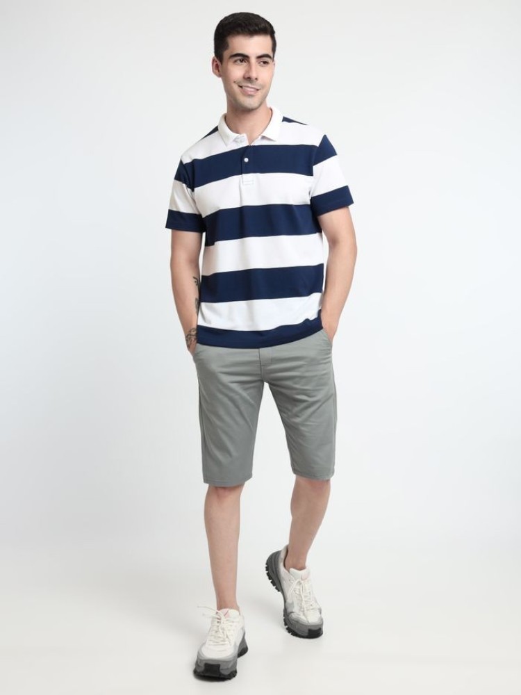 Blue White Dual Color Polo T-shirt