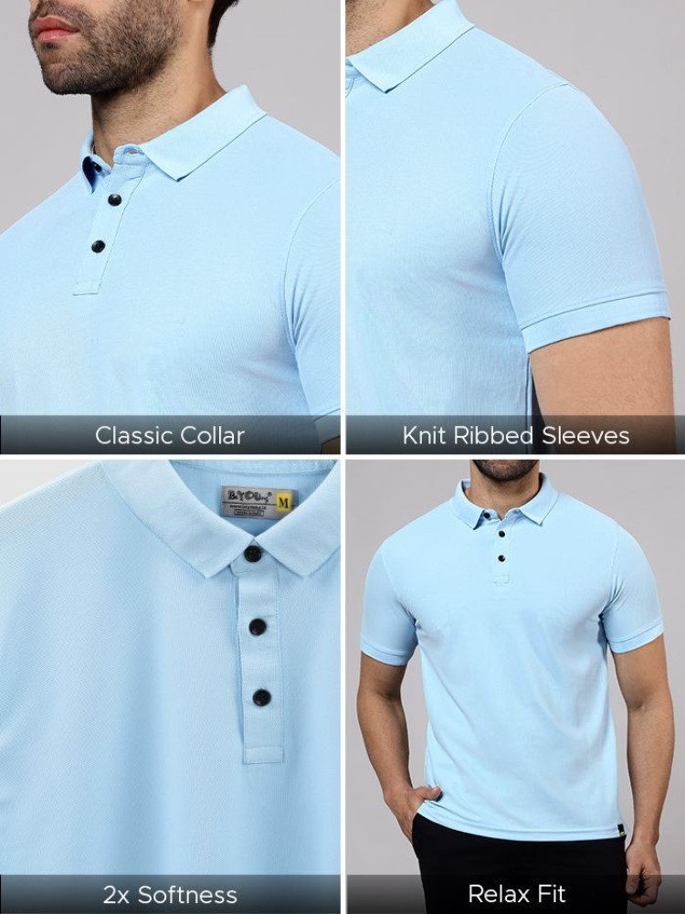 Ice Blue Mens Polo T-shirt