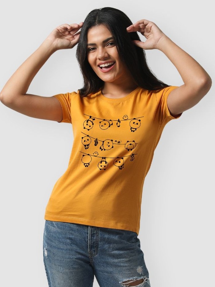 Hanging Panda T-shirts For Girls