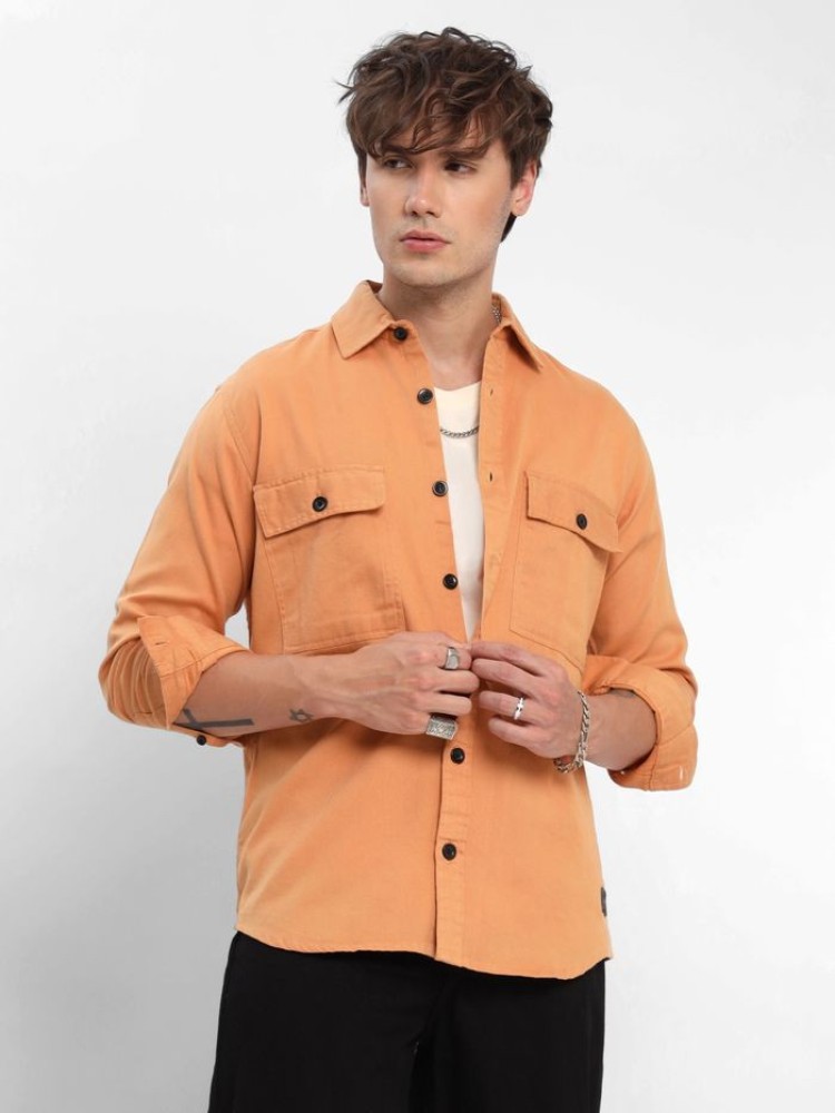 Pastel Orange Urban Shirt for Men