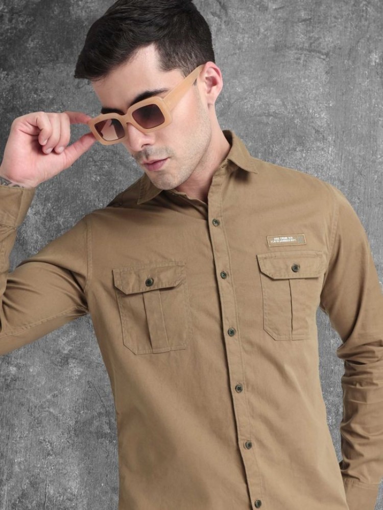 Light Brown Urban Shirt for Men