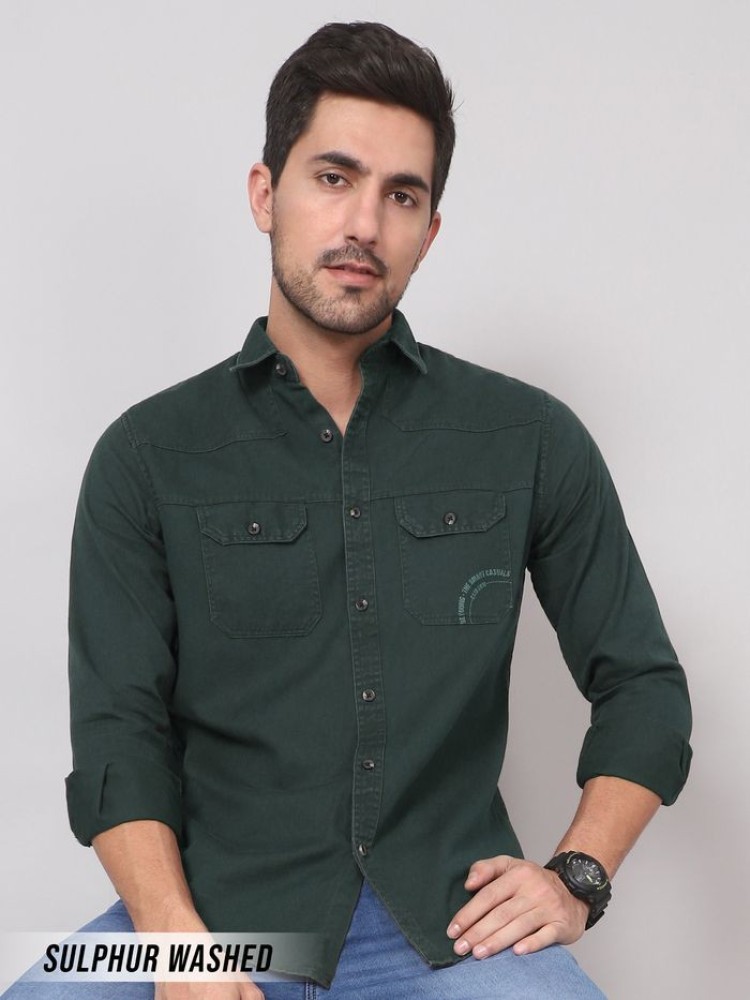 Regent Green Sulphur Twill Shirt for Men