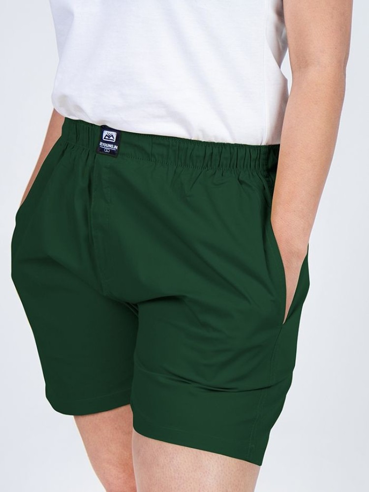 Plain Bottle Green Women Boxer